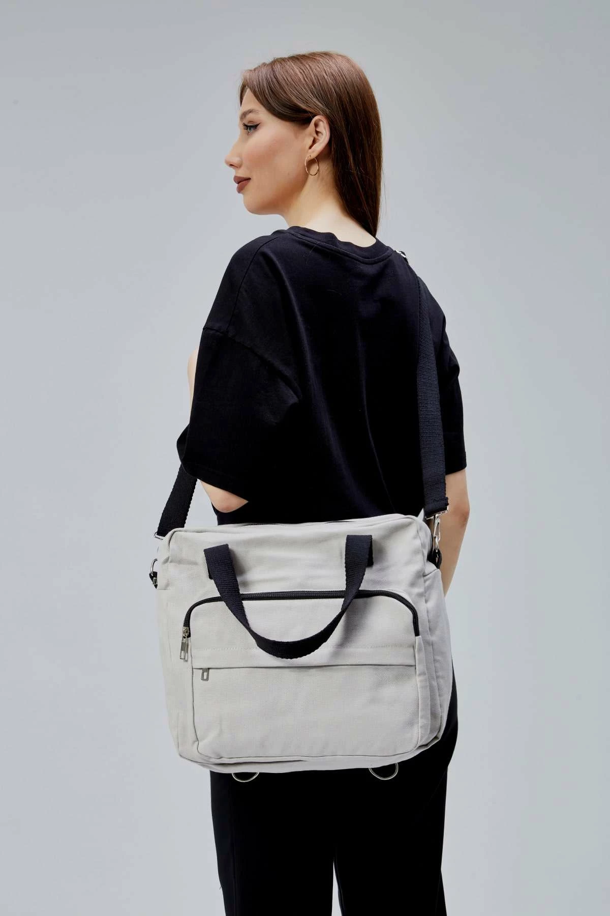 Çantë tote Zoozie Bags, gri, 33x30x10cm