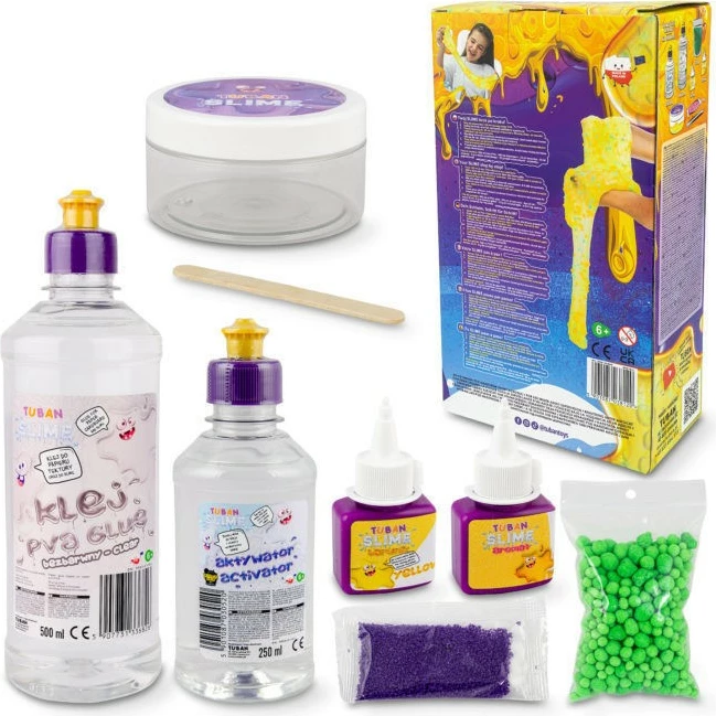 Set DIY slime ndijor Tuban 6-në-1, multikolor