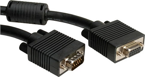 Kabllo VGA ROLINE HQ, HD15 M në HD15 F, 6m, e zezë