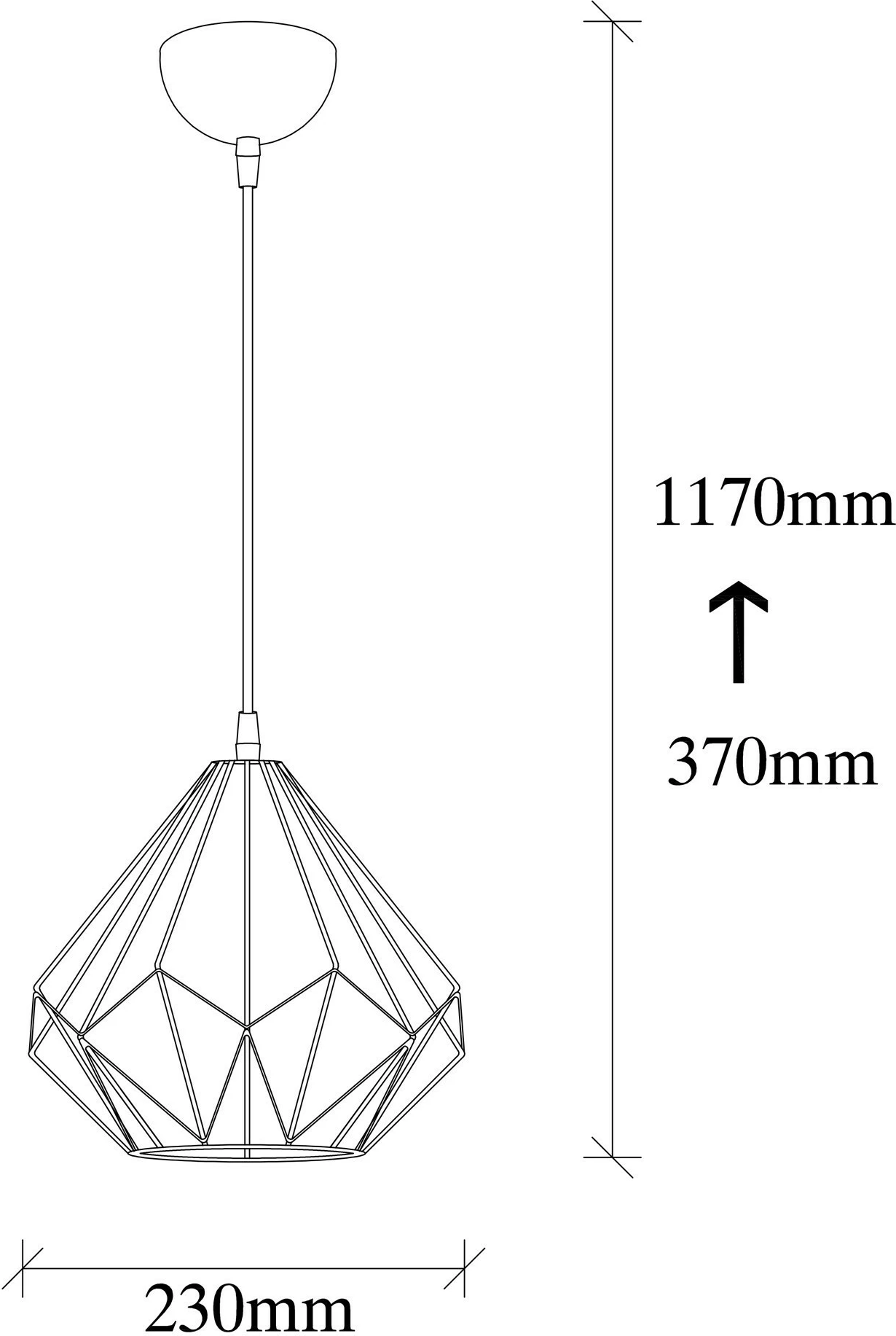 Llambë tavani Opviq, model Diamond, e zezë, 704-S