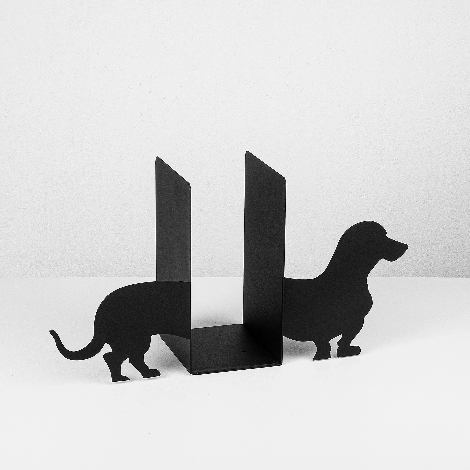 Mbajtëse librash metalike Aberto Design, e zezë, 43x14x22cm