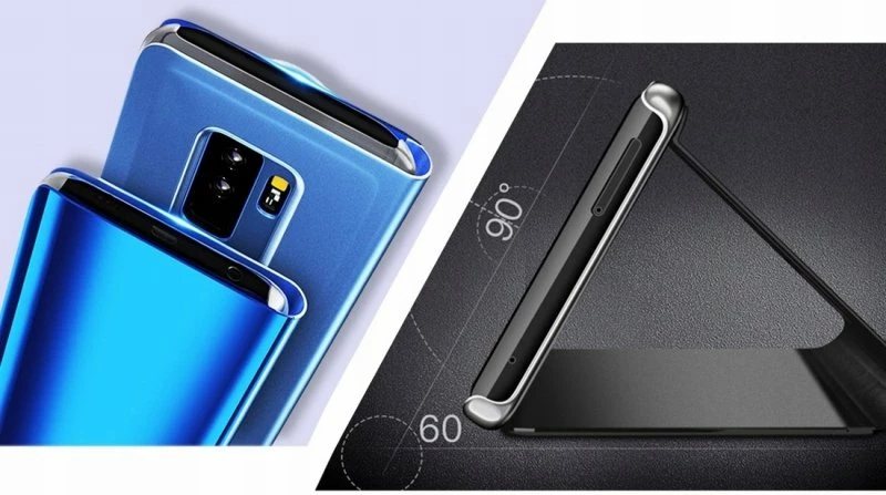 Mbështjellës ONASI Clear View 10621 për Xiaomi Redmi Note 9S / 9 Pro, me dritare dhe stand, i zi