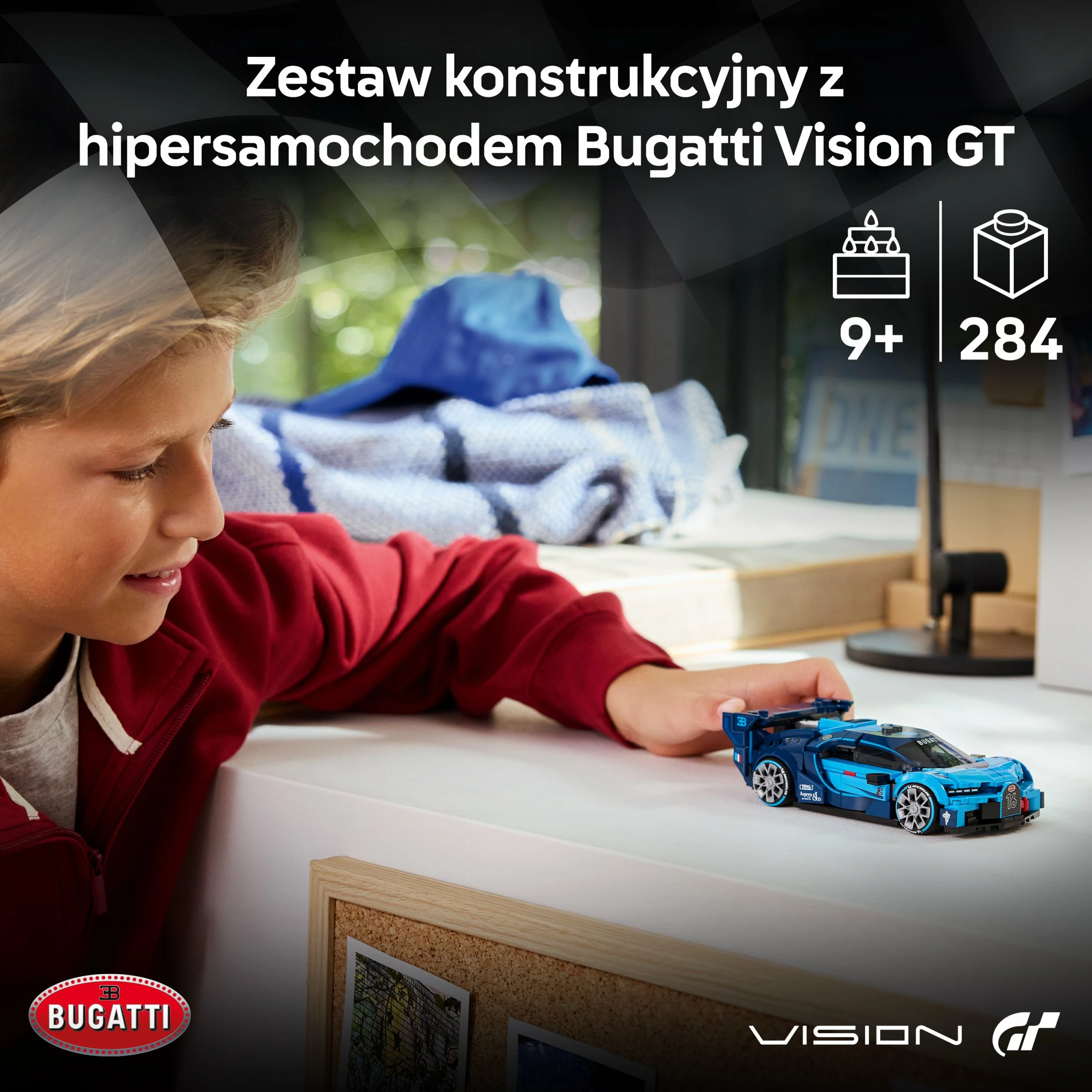 Set LEGO Speed Champions Hypercar Bugatti Vision GT 77253, 284 copë, blu