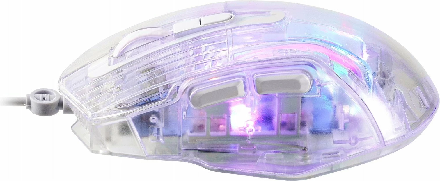Maus gaming Marvo Prism 40 M413, 7200 DPI, USB me kabllo 1.5 m, RGB, 6 butona, transparent/e bardhë