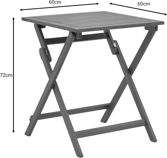 Tavolinë e palosshme Perdu dru akacie natyral 60x60x72cm