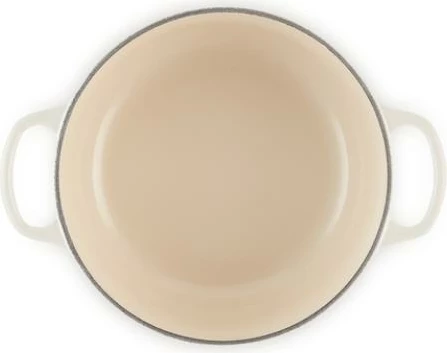 kaserolë gize me kapak, Le Creuset, Signature Round 20 cm, bezhë Meringue