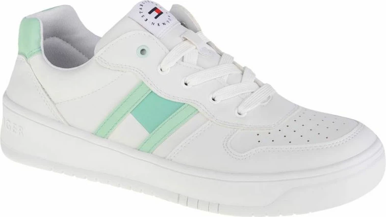 Atlete të ulëta me dantella Tommy Hilfiger për femra, të bardha