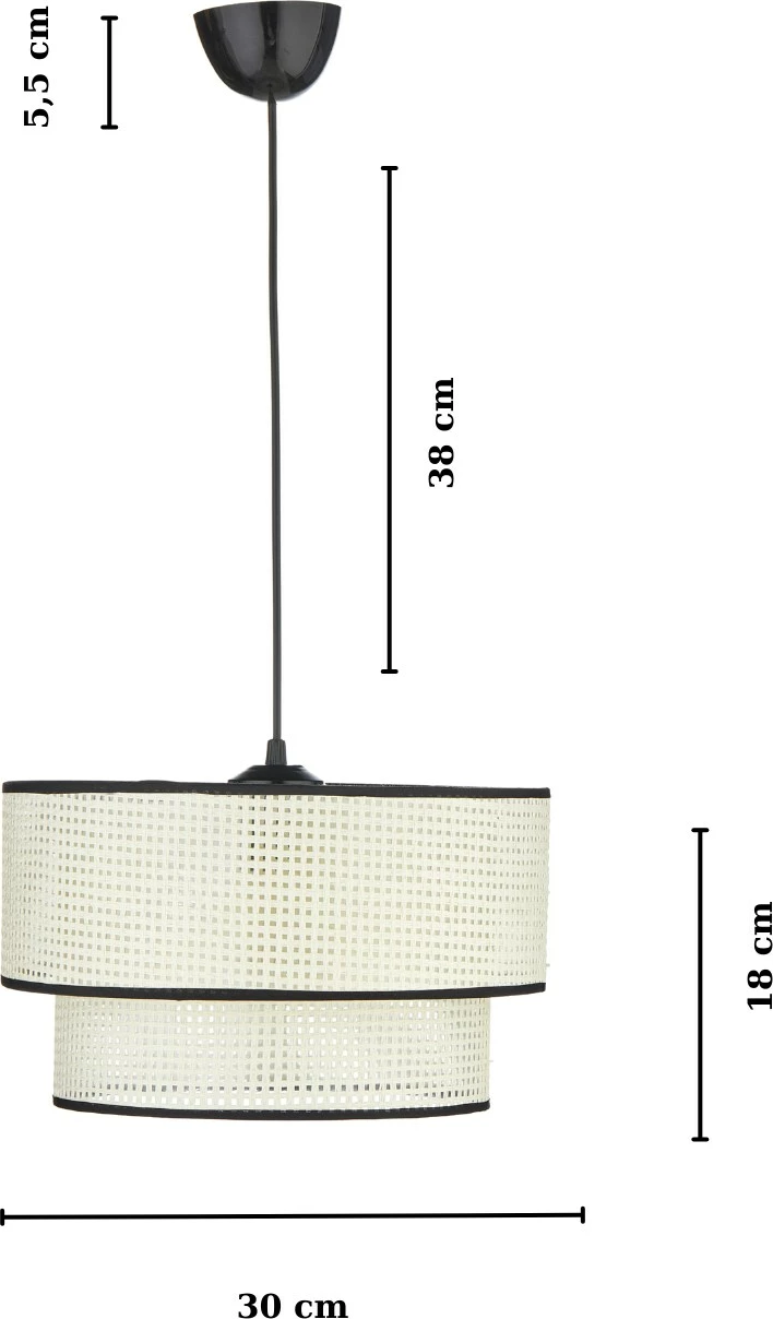 Llambë tavani Opviq, KS-11148, ratan, e zezë/krem