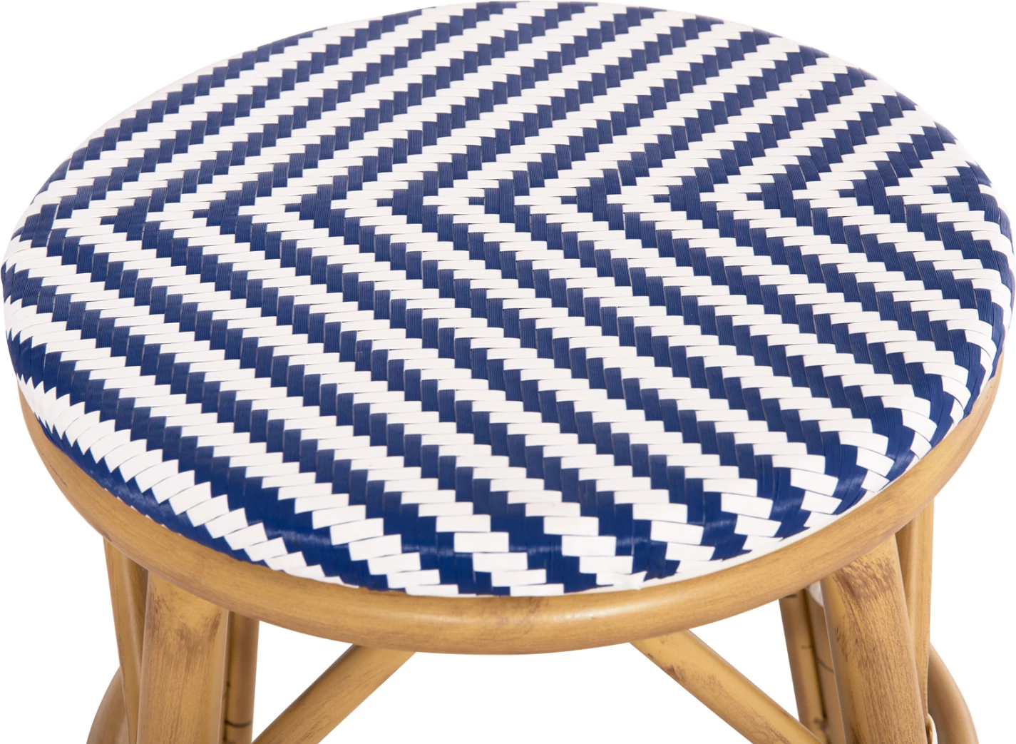 Karrige për bar, alumini, pamje bambuje, FH6285.05, ngjyrë bardhë & kaltër, Φ36x46Hcm