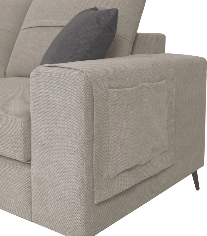 Kënd divani Montana, ngjyrë gri e lehtë, jastëkë gri miu, 275x215x93cm