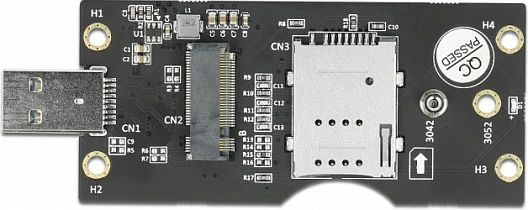 Adapter USB 3.0 DeLOCK Type-A në M.2 Key B me slot SIM, i zi