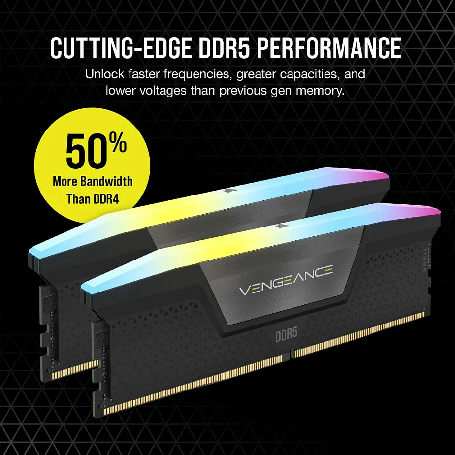 RAM Memorje Corsair Vengeance RGB CMH96GX5M2B7000C40, 96GB (2x48GB) DDR5 7000MT/s 4800MHz, RGB multikolor