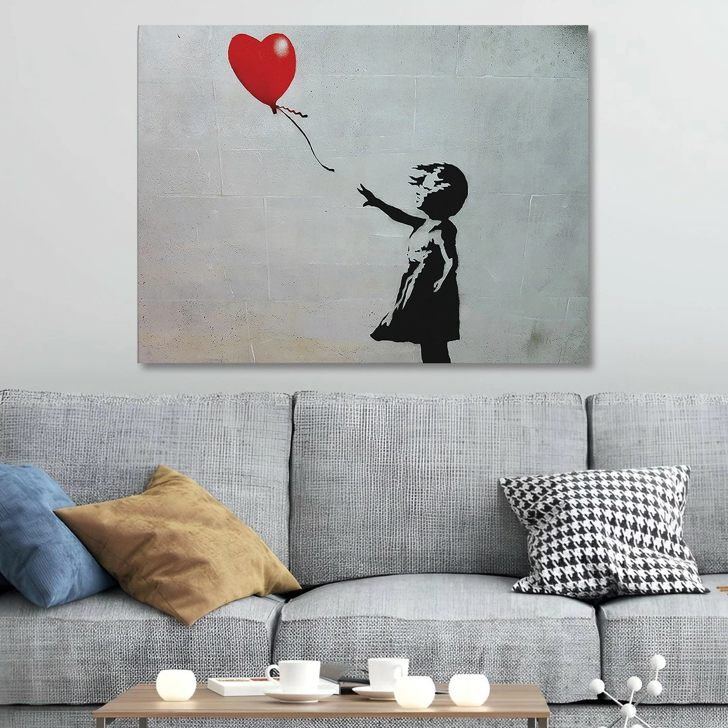 Pikturë dekorative në kanavacë, Banksy, shumëngjyrëshe, 50x70cm, me kornizë druri