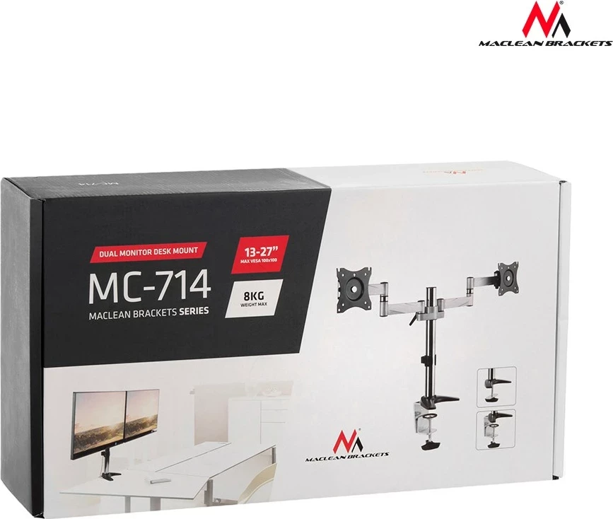 Mbështetëse për monitor Maclean MC-714, 13-27", 8kg, alumin