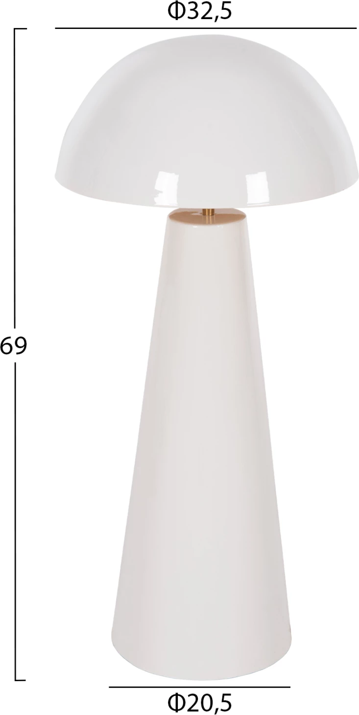 Llambë tavoline SMUSH FH4258.03 metalike, ngjyrë e bardhë, kapak rrotullues, Φ32,5x69H cm