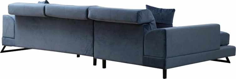 Kënd divani PWF-0575 këndi i djathtë pëlhurë blu 308/190x92cm