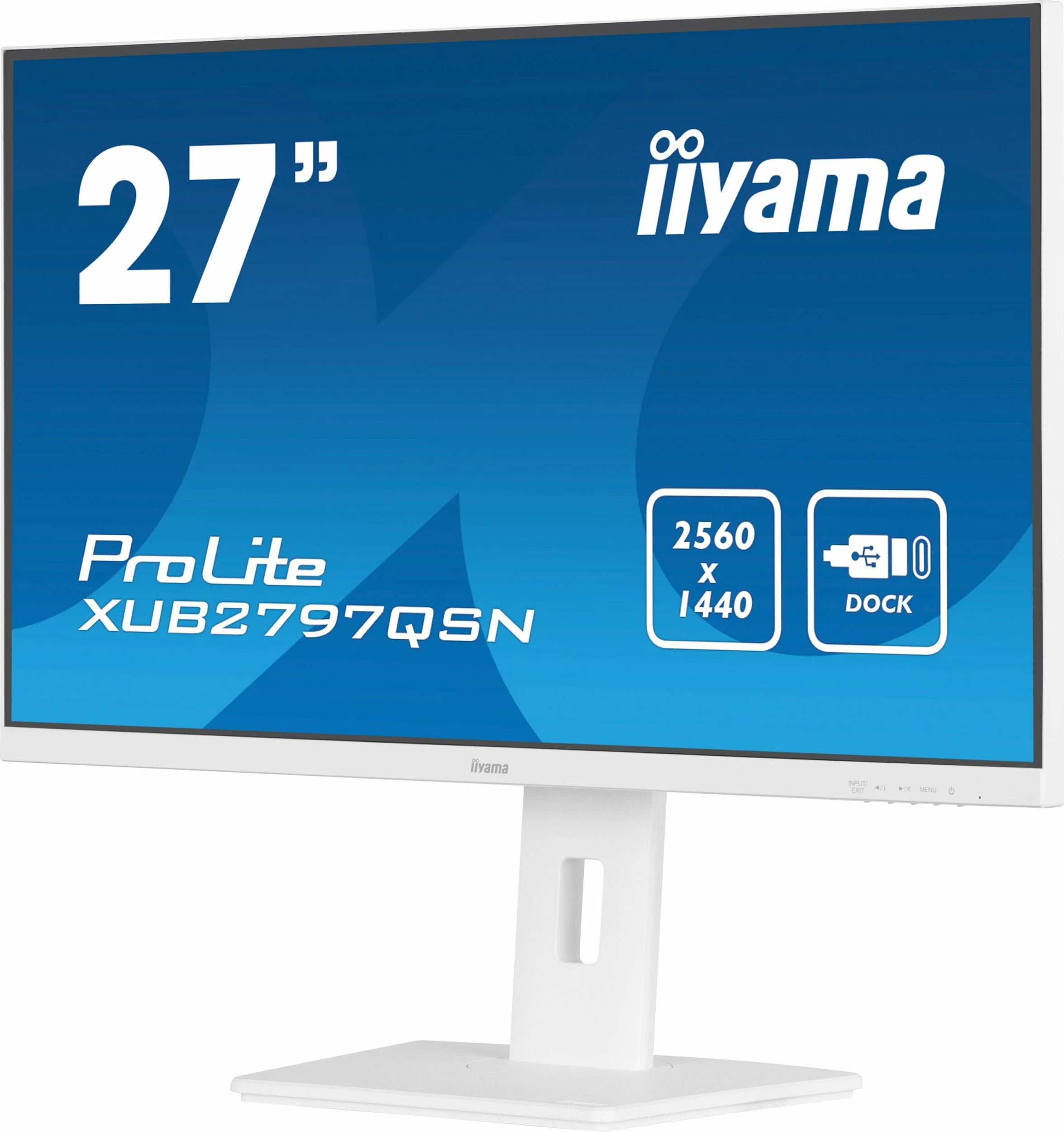 Monitor iiyama ProLite XUB2797QSN-W2 27" WQHD IPS 100Hz USB-C Dock, i bardhë