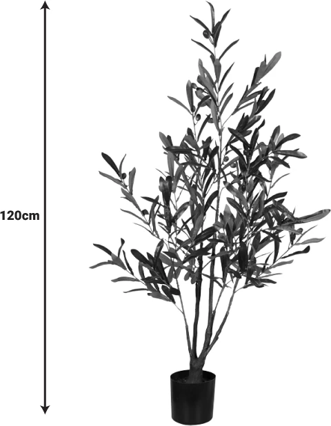 Bimë dekorative ulliri në vazo, jeshile, 120cm