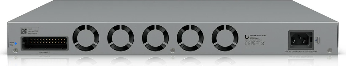 Switch Ubiquiti UniFi USW-PRO-XG-48-PoE, 48-port (32x10G + 16x2.5G), 4xSFP+, PoE+++ 1080W, rackmount, gri