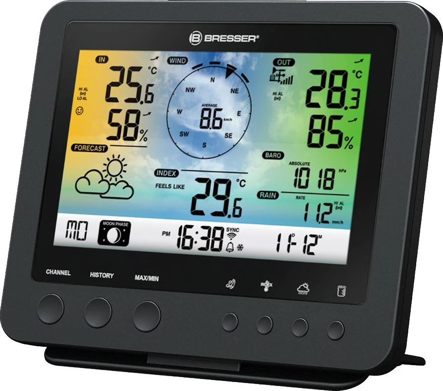 Stacion moti Bresser Wetter Center 5-in-1, WLAN, sensorë profesional, ekran me ngjyra