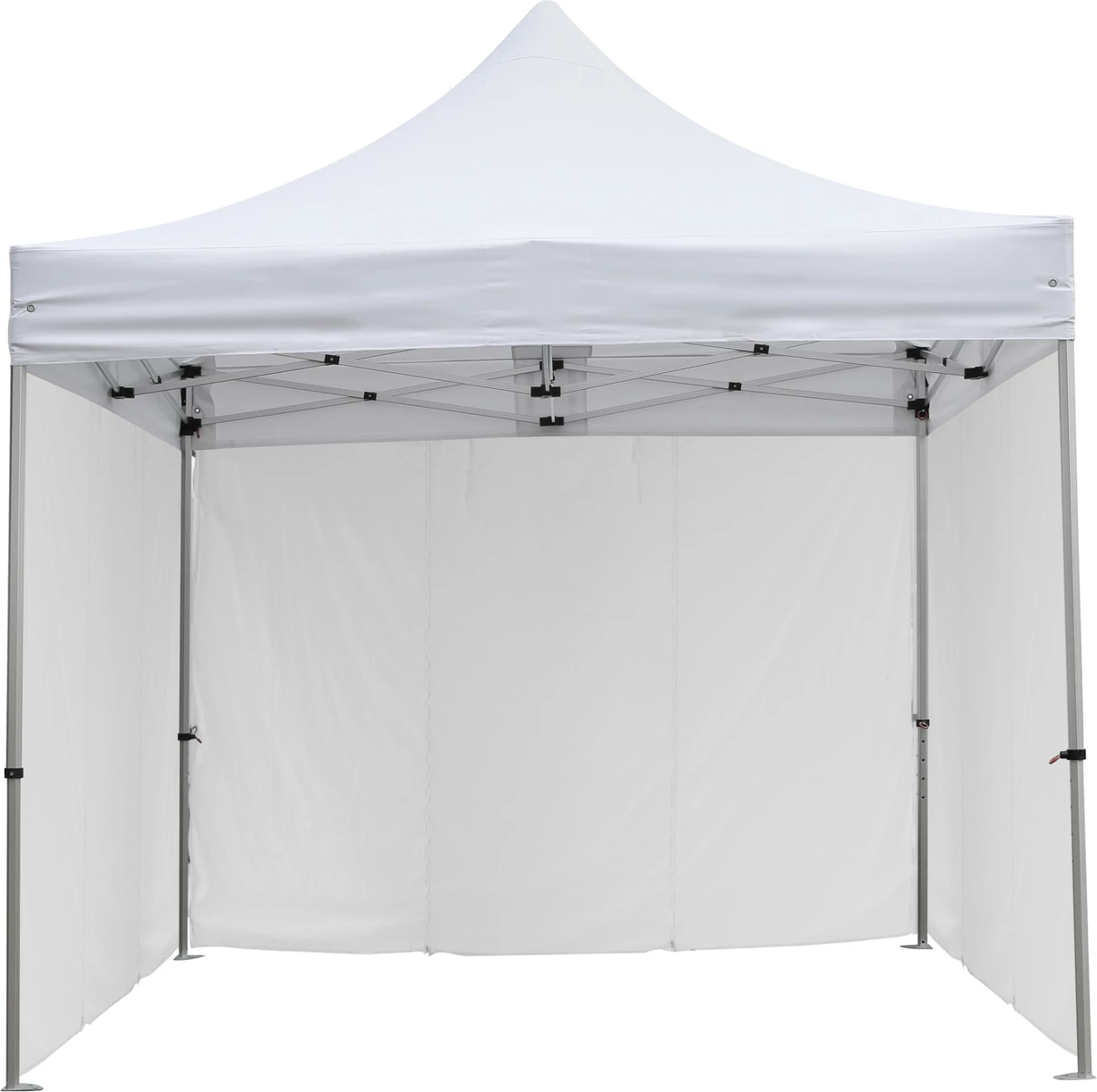 Gazebo i fortë me 3 hije anësore CRESSEN FH21097.01, i palosshëm, kornizë alumini argjendi, e bardhë, 3x3x3,4Hm