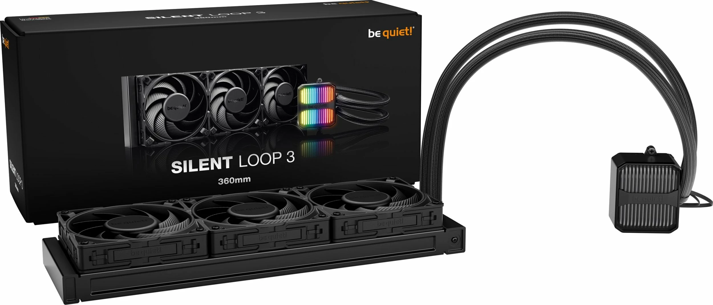Ftohës uji be quiet! Silent Loop 3 360mm (BW025), ARGB, 3x120mm PWM, e zezë