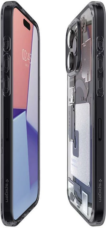 Mbështjellës Spigen Ultra Hybrid Mag për iPhone 15 Pro, MagSafe, Zero One, Transparent/Gri