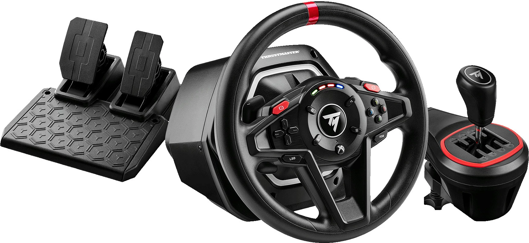 Set timon Thrustmaster T128 Shifter Pack, timon + pedale + shifter TH8S, USB, 900°, për PC/Xbox, i zi