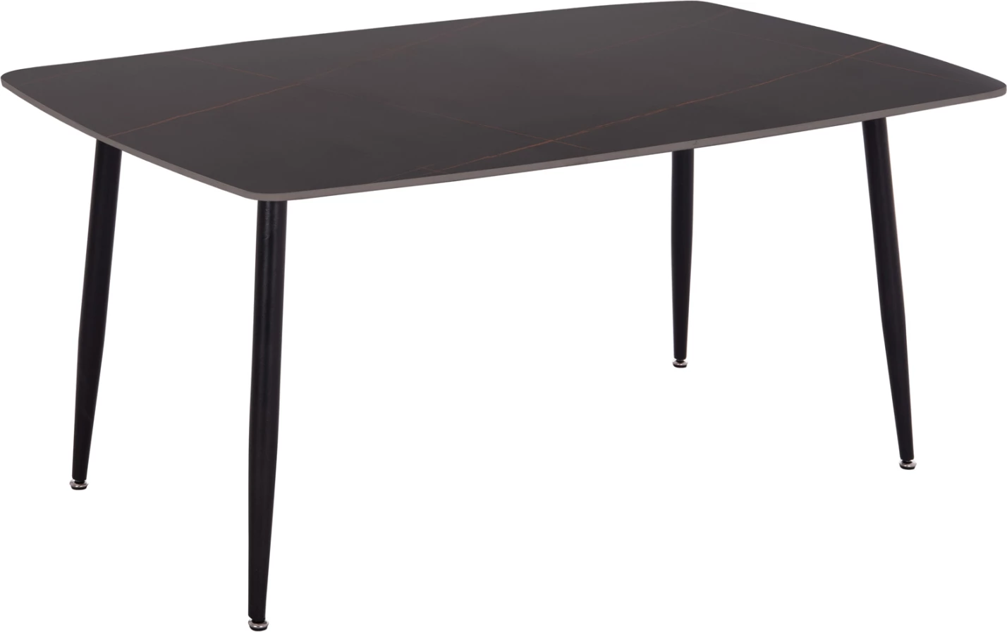 Tavolinë ngrënieje RAVEN, sipërfaqe qeramike, pamje mermeri të zi, 160x80x74cm