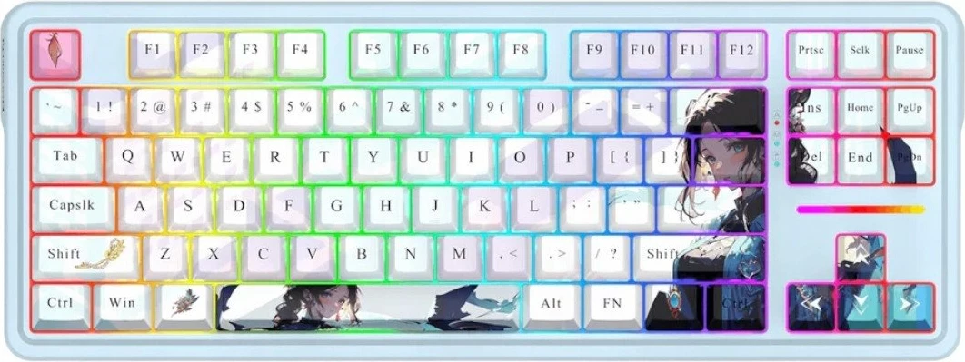 Tastierë mekanike gaming Redragon Antonium Pro K728AK-RGB-PRO 75% tri-mode RGB hot-swap Lion L (yellow) US layout 4000mAh blu-bardhë