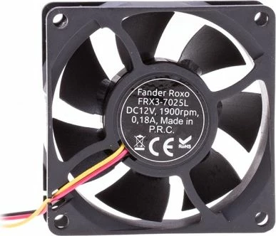 Ventilator kompjuteri Fander Roxo 7025L (FRX2-7025-LX) 70mm 12V 3-pin 1900rpm, zi