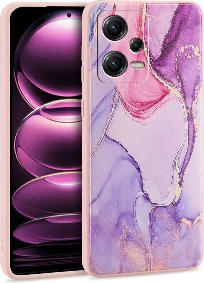 Mbështjellës silikoni ONASI 17931 për Xiaomi Redmi Note 12s, dizajn mermeri, rozë