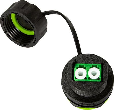 Konektor fibër optike Duplex LC LogiLink, outdoor, me kapak pluhuri, i zi/jeshil