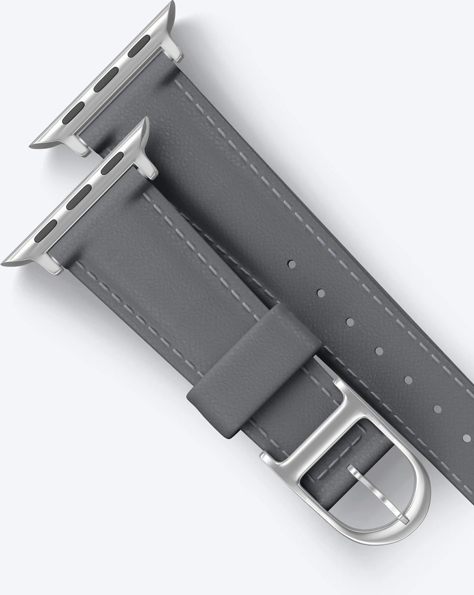 Rrip lëkure për Apple Watch AmazingThing Class Band, 45/46/49 mm, Gri