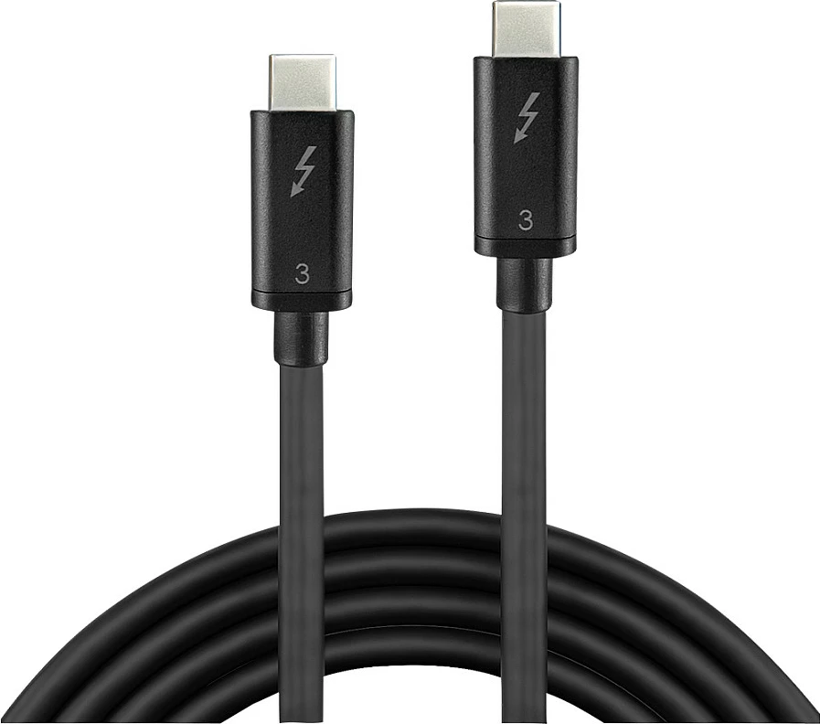 Kabllo Thunderbolt 3 LINDY 0.5m, USB-C në USB-C, 40Gbps, e zezë