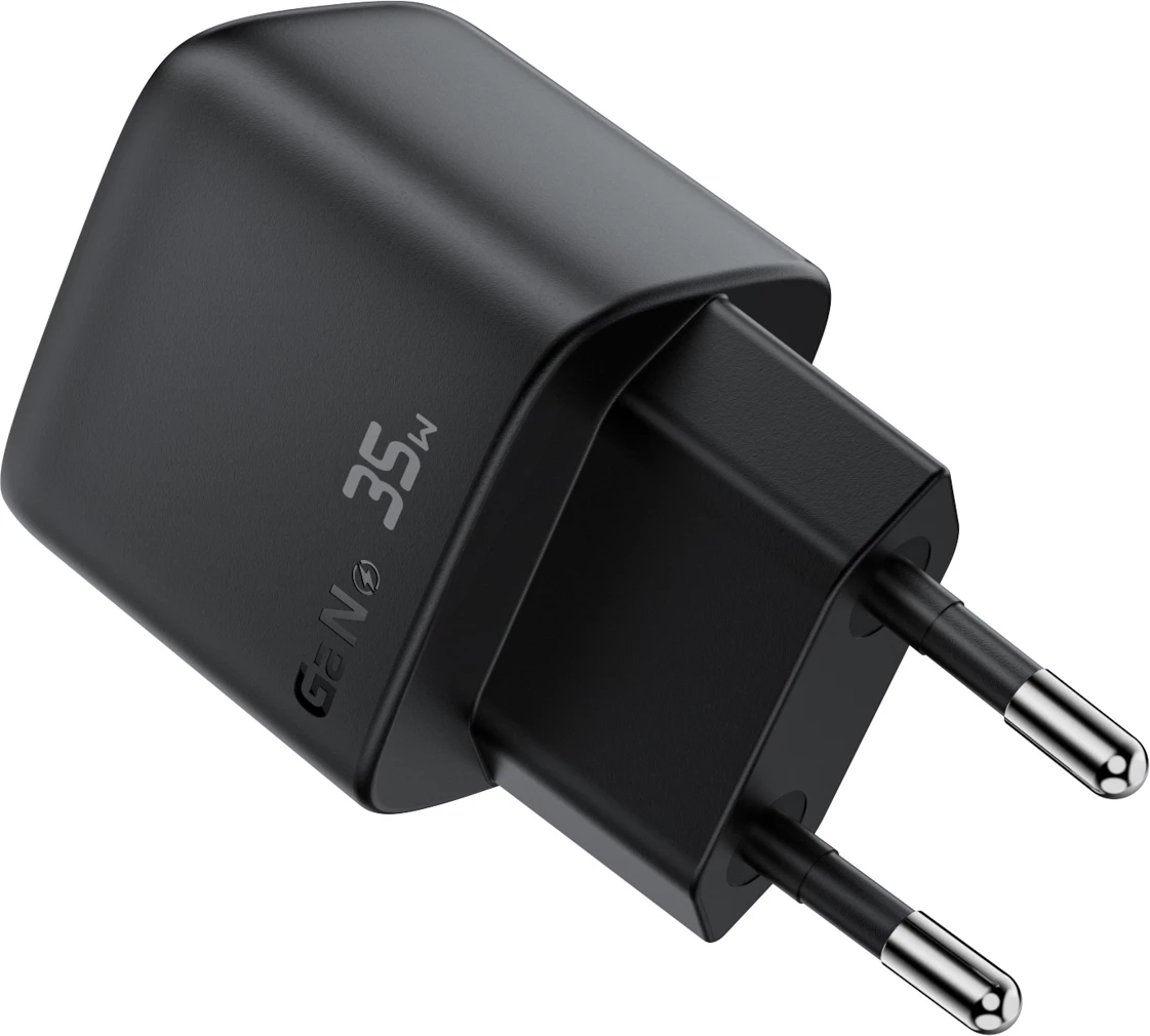 Karikues muri Acefast A116 GaN PD 35W, USB-C + USB-A, me display LED, i zi, në kuti