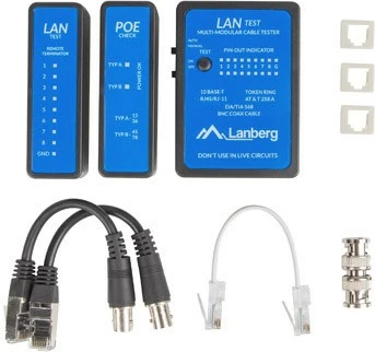 Testues kabllosh rrjeti Lanberg NT-0404, me LED, i zi/blu