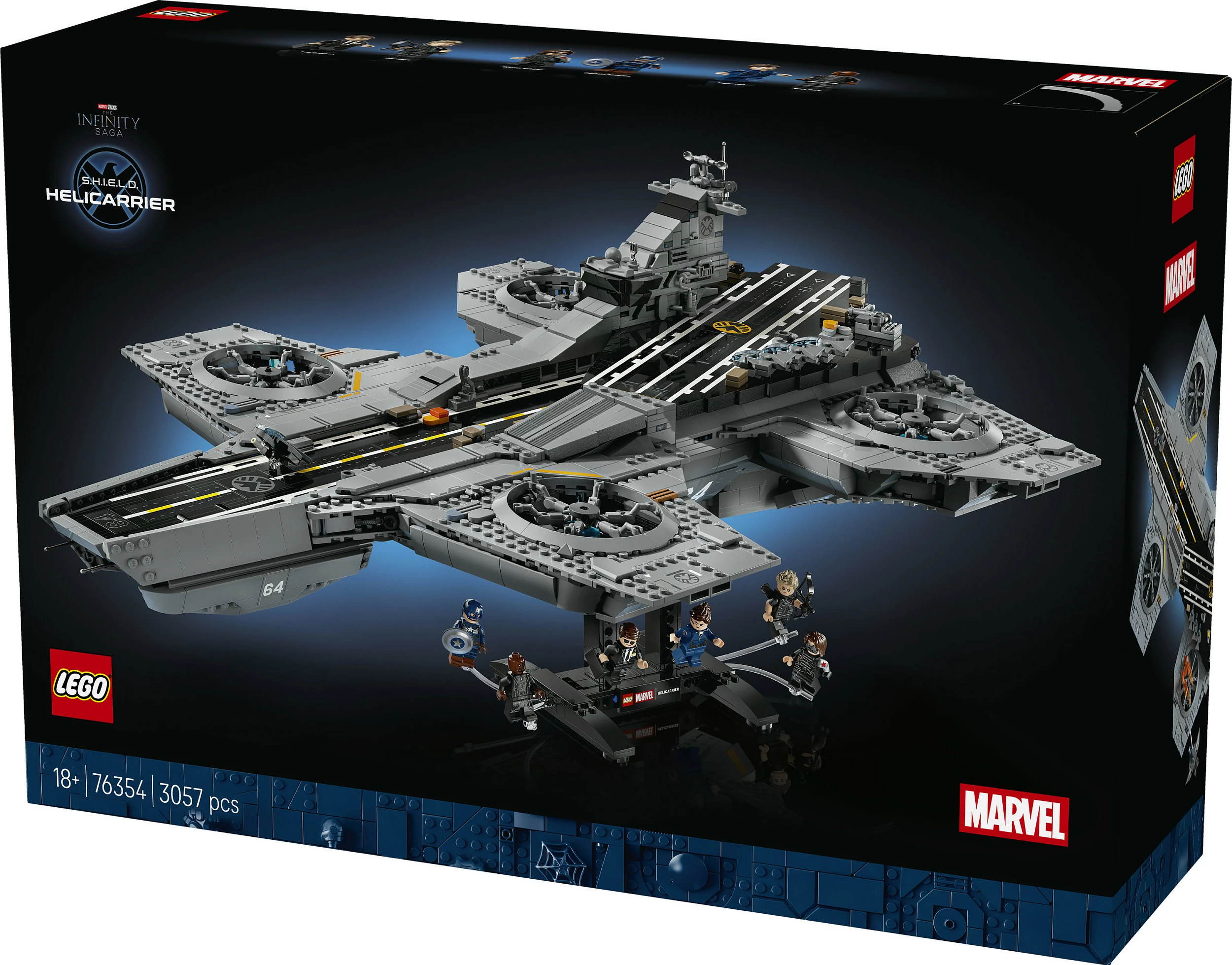 Set ndërtimi LEGO Marvel 76354 S.H.I.E.L.D. Helicarrier, 3057 copa, Multicolor