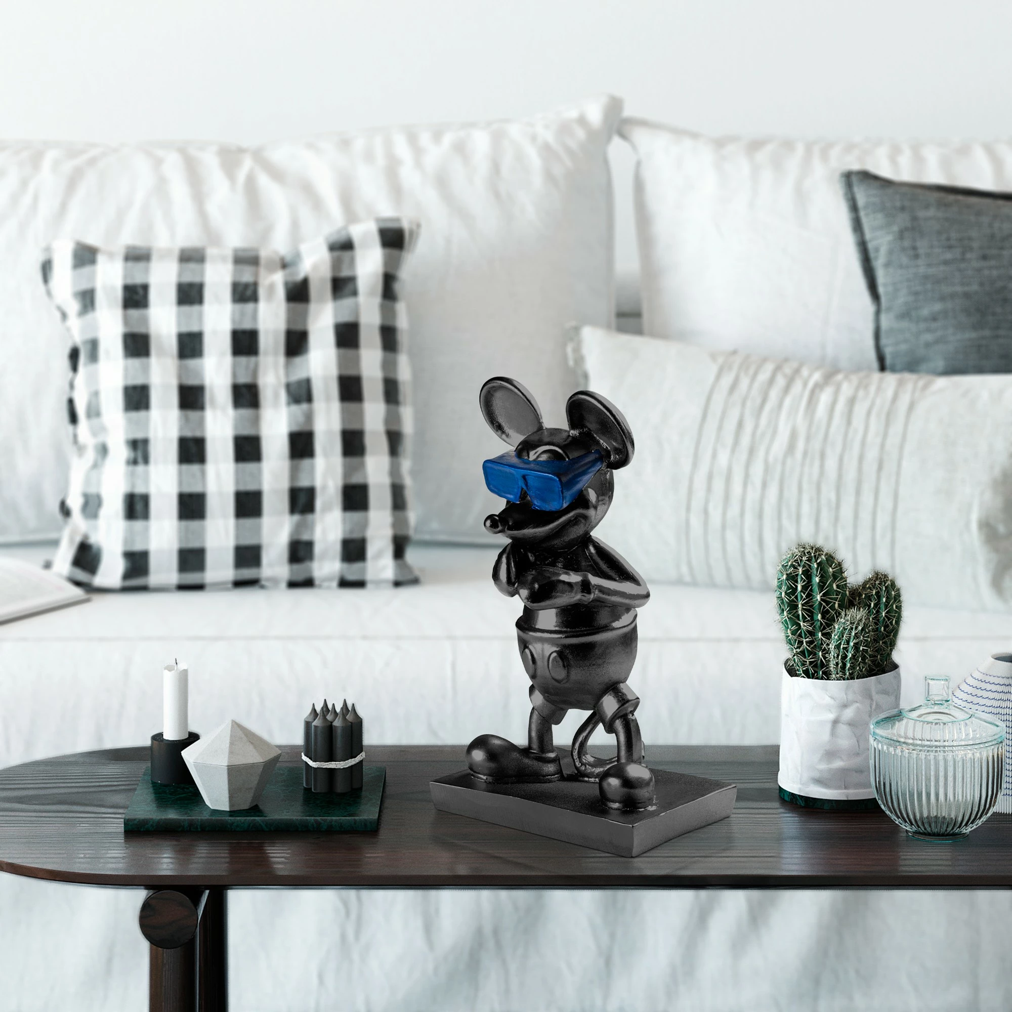 Objekt dekorativ Aberto Design, Souris-4, ngjyrë e zezë dhe blu