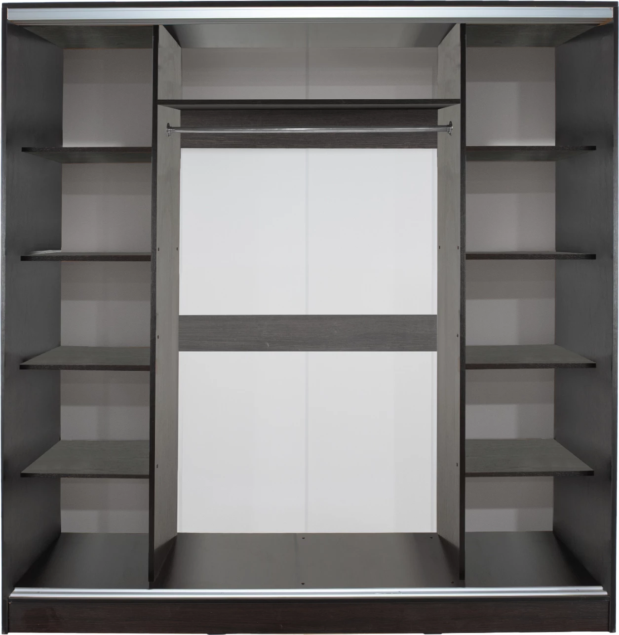 Dollap me dyer rrëshqitëse me pasqyrë, wenge, FH2435.02, 200x60x210 cm