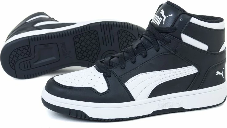 Atlete për fëmijë Puma Rebound Layup Sl Jr, të bardha dhe të zeza