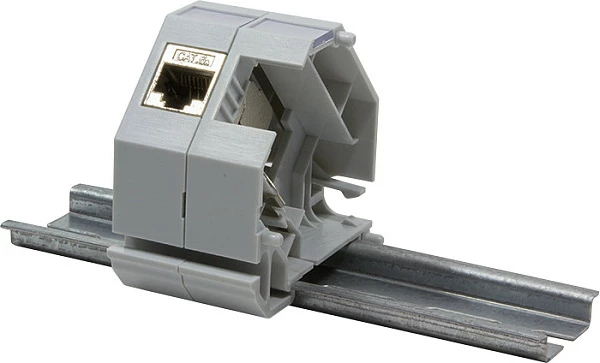 Adapter shinë DIN LogiLink për module Keystone, i grumbullueshëm, gri