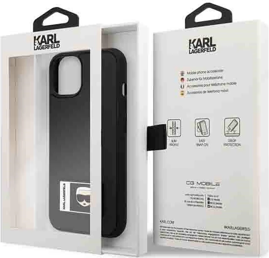 Mbështjellës Karl Lagerfeld KLHCP13M3DKPK për iPhone 13, 6.1", Ikonik Patch, i zi
