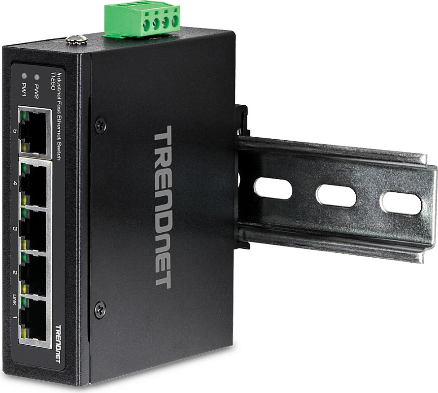 Switch industrial TRENDnet TI-E50, 5 porta Fast Ethernet 10/100, DIN-rail, i zi