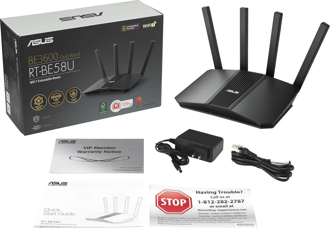 Router ASUS RT-BE58U wireless, 2.5 Gigabit Ethernet, Dual-band, Zi