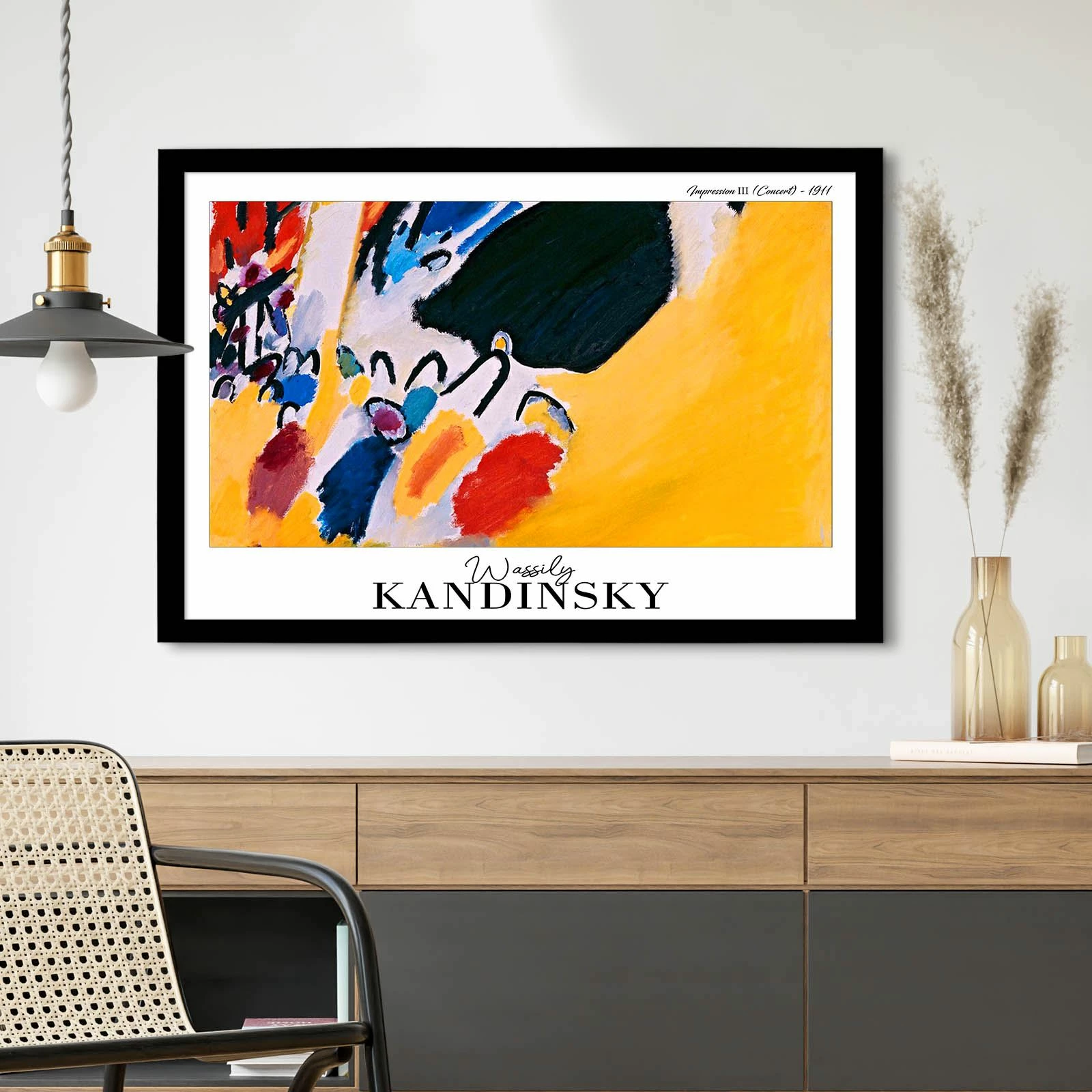 Pikturë dekorative me kornizë, Wallity, 4262SYHKANDINSKY-017, shumëngjyrëshe, 42x62cm
