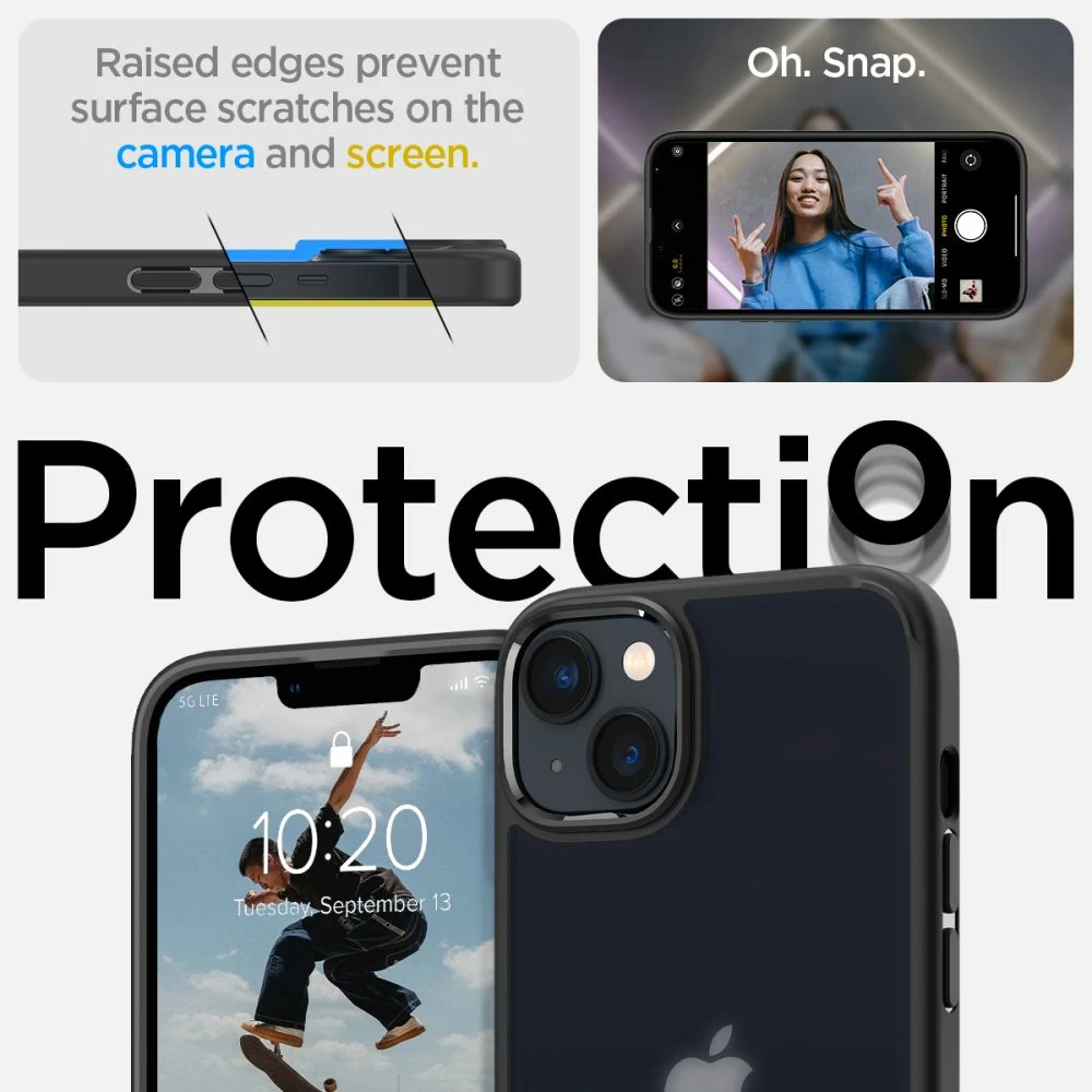 Mbështjellës, Spigen Ultra Hybrid për iPhone 14 Plus, TPU + polikarbonat, MIL-STD 810G, e zezë mat