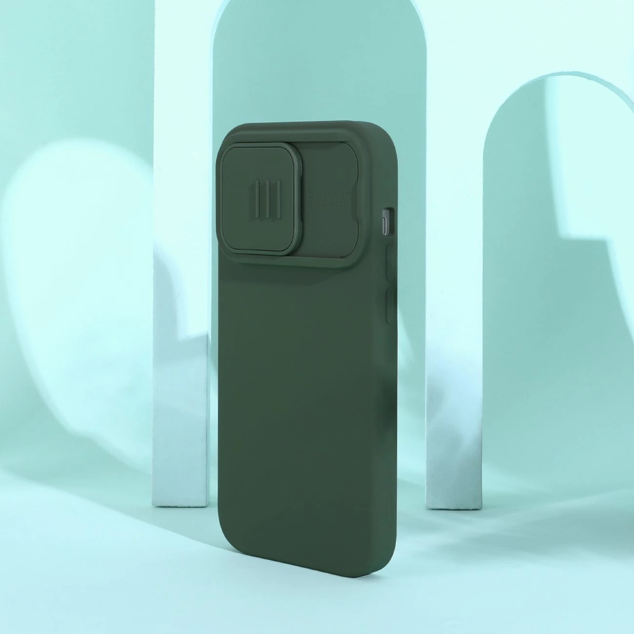Mbështjellës Nillkin CamShield Silky Silicone për iPhone 14 Pro Max, MagSafe, kapak kamere, Kaltër