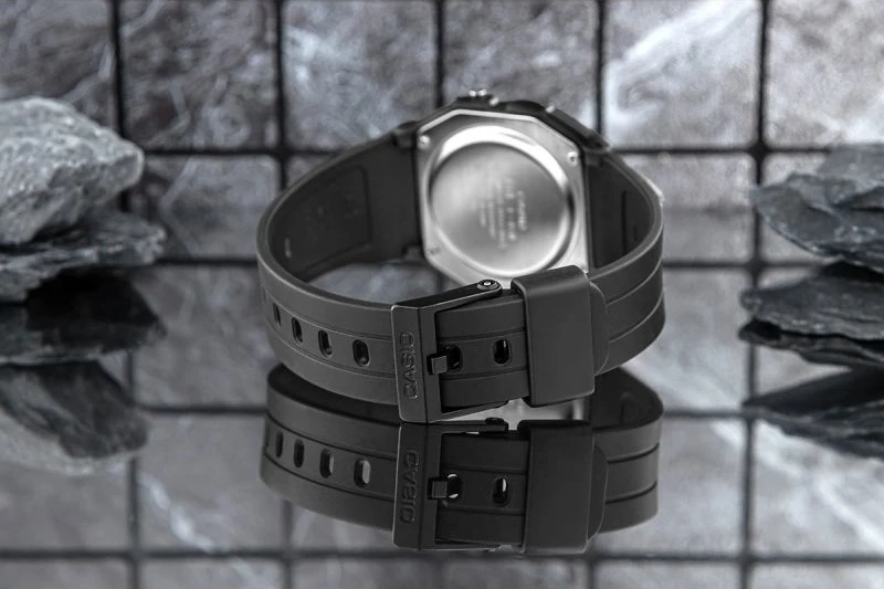 Orë dore unisex CASIO F-91WB-1AVEF, e zezë, me kuti