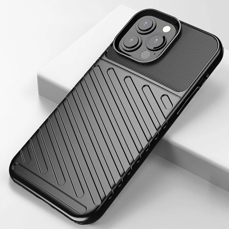 Mbështjellës Hurtel Thunder Case për iPhone 13 Pro Max, TPU, Blu